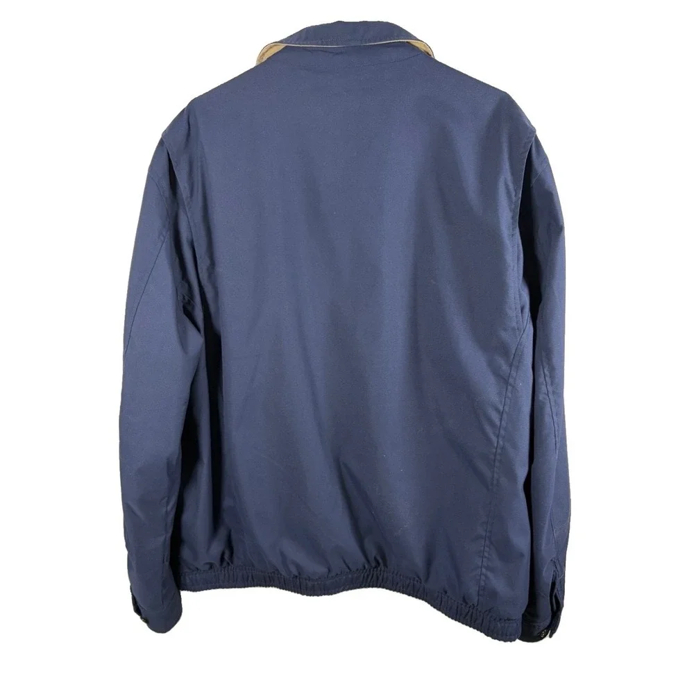 Vintage Y2K 90s Polo Ralph Lauren Navy Blue Bi-Swing Harrington Jacket XLT Tall